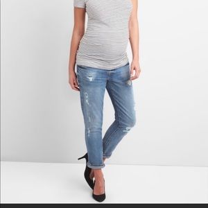 GAP maternity best girlfriend distressed jeans